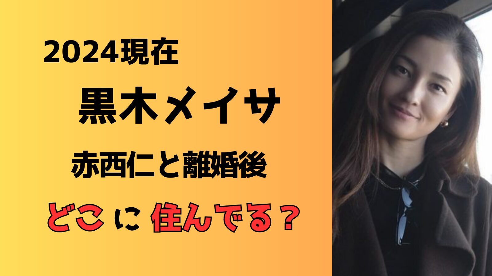 【2024年現在】黒木メイサは赤西仁と離婚してどこに住んでる？